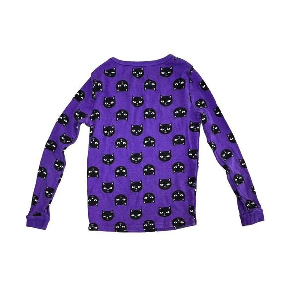 Celebrate‎ Halloween Purple Black Cats Sleepwear Knit Pajama Set 8 Spooky Fun - Picture 3 of 12